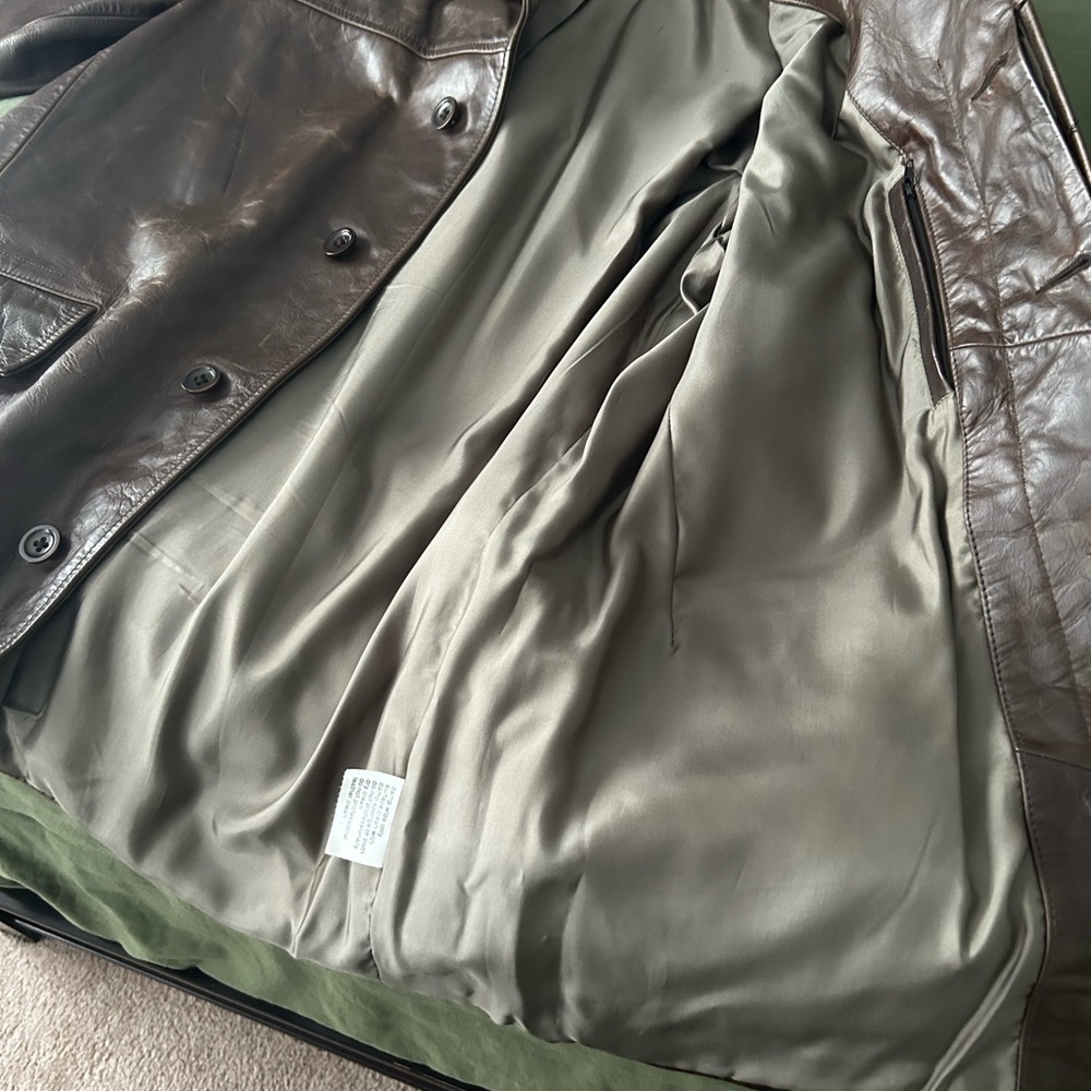 J. Crew Men's Brown Leather Jacket - Picture 10 of 11